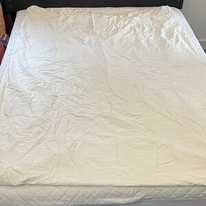 Aruba Eco full double bamboo cotton 320 thread count cream deep fitted bedsheet